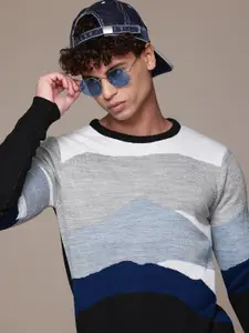 The Roadster Lifestyle Co. Abstract Design Round Neck Pullover