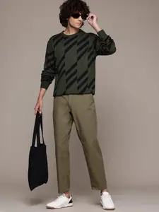 The Roadster Lifestyle Co. Men Self Design Acrylic Pullover