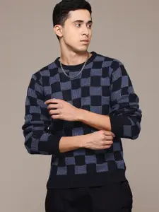 The Roadster Lifestyle Co. Pure Acrylic Checked Pullover