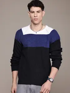 The Roadster Lifestyle Co. Pure Acrylic Colourblocked Pullover