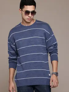 Roadster Men Striped Pullover