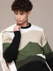 The Roadster Lifestyle Co. Abstract Design Round Neck Pullover