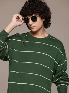 The Roadster Lifestyle Co. Men Striped Acrylic Pullover