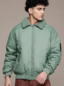 Roadster The Lifestyle Co. Fleece Detail Spread Collar Bomber Jacket