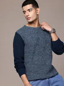 The Roadster Lifestyle Co. Melange Contrast Sleeve Pullover