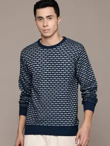 The Roadster Lifestyle Co. Self-Design Geometric Pullover