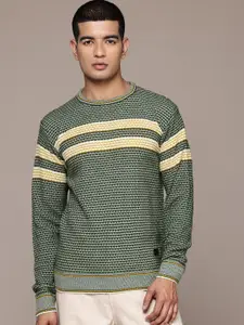 The Roadster Lifestyle Co. Round Neck Striped Pullover