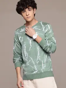 The Roadster Lifestyle Co. Abstract Design Round Neck Pullover