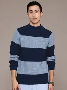 The Roadster Lifestyle Co. Striped Ribbed Acrylic Pullover