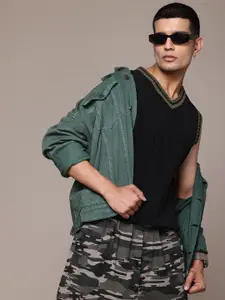 The Roadster Lifestyle Co. Self-Striped Sweater Vest