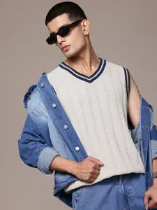 The Roadster Lifestyle Co. Self-Striped Sweater Vest