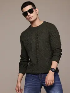 The Roadster Lifestyle Co. Basket Design Knitted Acrylic Pullover