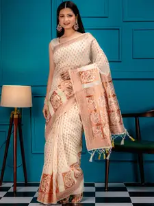 MIMOSA Ethnic Motifs Woven Design Zari Banarasi Saree