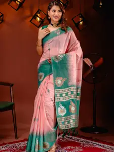 MIMOSA Ethnic Motifs Zari Art Silk Banarasi Saree