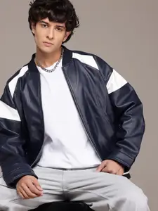 The Roadster Lifestyle Co. Biker Jacket with Contrast Panels