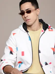 The Roadster Lifestyle Co. Men Abstract Printed Hooded Jacket