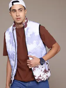 Roadster The Lifestyle Co. Abstract Printed Gilet Padded Jacket