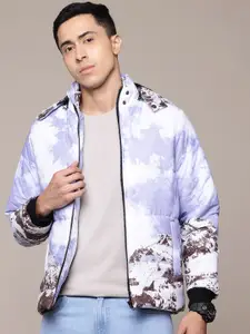 The Roadster Lifestyle Co. Printed Padded Jacket with Detachable Hood