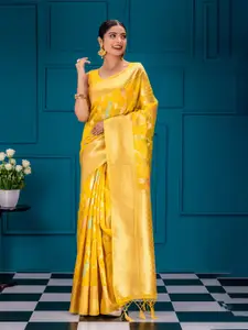 MIMOSA Floral Woven Design Zari Art Silk Banarasi Saree