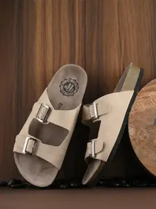 The Roadster Lifestyle Co. Men Beige Slip-On Comfort Sandals