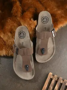 The Roadster Lifestyle Co. Men Brown Slip-On Comfort Sandals