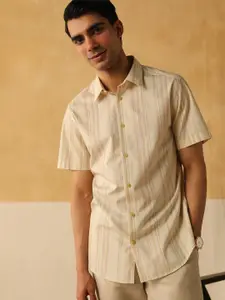 Andamen Premium Slim Fit Opaque Striped Cotton Casual Shirt