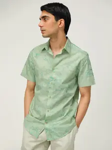 Andamen Premium Abstract Printed Twill Cotton Casual Shirt