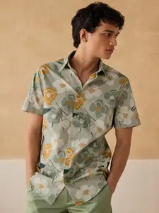 Andamen Premium Floral Printed Cotton Slim Fit Casual Shirt