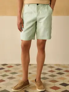 Andamen Men Mid-Rise Linen Regular Shorts