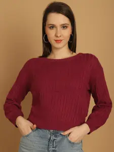 NoBarr Cable Knit Acrylic Pullover Sweater