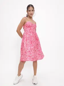 DressBerry Floral Print Strappy Knee Length Dress