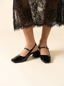 Theater Women Twiggy Heartbeat Mary Jane Slingback Block Heels