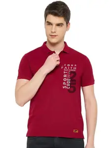 Polo Plus Regular Fit Short Sleeves Polo Collar Typographic Printed Dri-FIT T-shirt