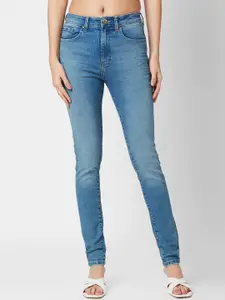 SPYKAR Women Skinny Fit High-Rise Heavy Fade Cotton Jeans