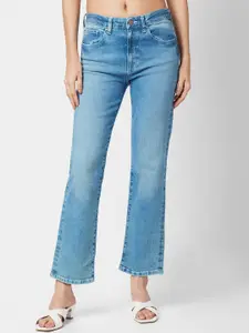 SPYKAR Women Straight Fit Heavy Fade Stretchable Jeans