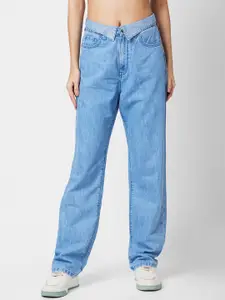 SPYKAR Women Clean Look Straight Fit High-Rise Stretchable Jeans