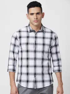 SPYKAR Slim Fit Tartan Checks Cotton Casual Shirt