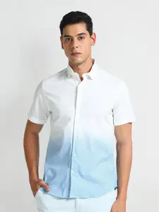 Arrow Sport Spread Collar Cotton Curved Slim Fit Casual Shirt