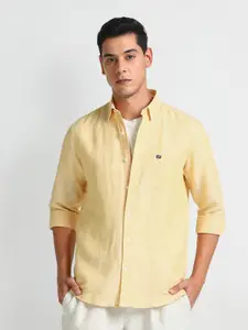 Arrow Sport Slim Fit Spread Collar Linen Casual Shirt
