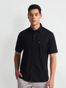 Arrow Sport Spread Collar Twill Cotton Casual Shirt