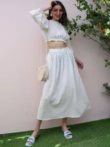 Athena Textured Flared Maxi Skirts