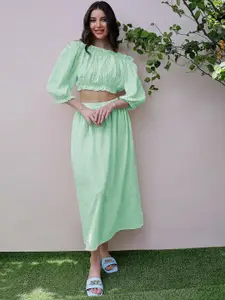 Athena Self Design Flared Midi Skirts