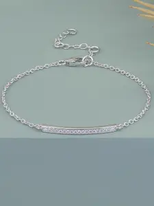 Ornate Jewels 925 Silver Cubic Zirconia Rhodium-Plated Charm Bracelet