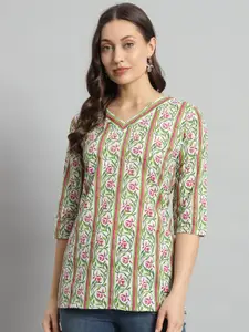 Mialo fashion Floral Printed Pure Cotton Straight Kurti
