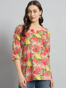Mialo fashion Floral Printed Pure Cotton Straight Kurti