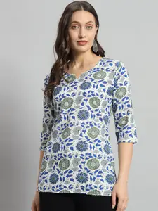 Mialo fashion Ethnic Motifs Printed Pure Cotton Straight Kurti