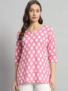 Mialo fashion Ethnic Motifs Printed Pure Cotton Straight Kurti