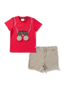 JusCubs Boys Printed Pure Cotton T-Shirt With Shorts