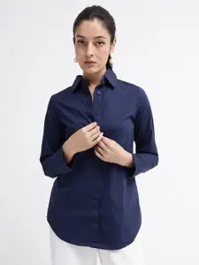 RAREISM Comfort Regular Fit Long Sleeves Spread Collar Cotton Opaque Formal Shirt