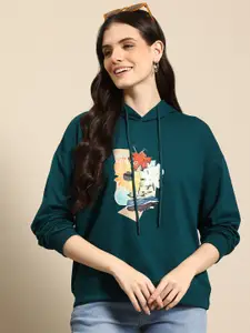 Mast & Harbour Printed Hooded Sweatshirt